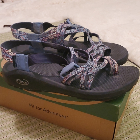Chaco's Zcloud 2 Stylish Women's Sandals in Black‎ and Laced Agua - Picture 7 of 10